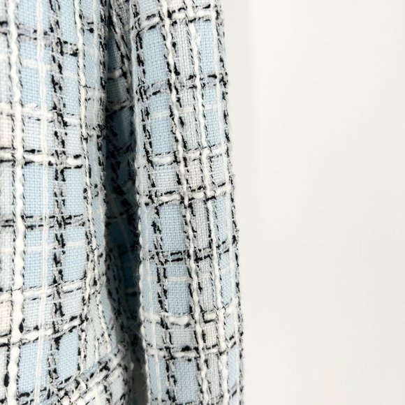 NWT L’Agence Kenzie Double Breasted Plaid Blazer in Light Blue Tweed - Picture 11 of 11